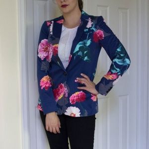 Banana Republic Blue Floral Blazer